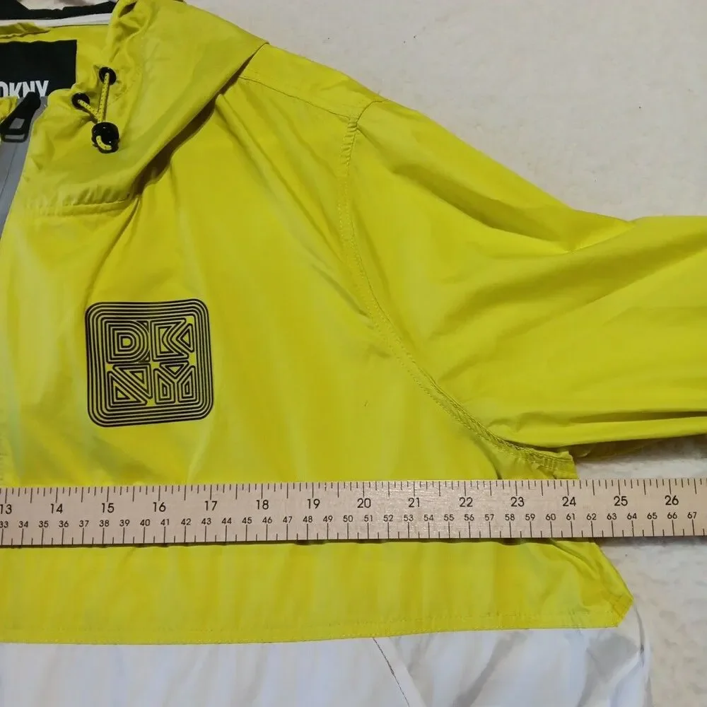 DKNY Hooded Lightweight Athletic Jacket Men’s LARGE Reflective Full Front Zip - Picture 3 of 6